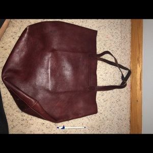 RESERVED Burgundy leather Madewell bag